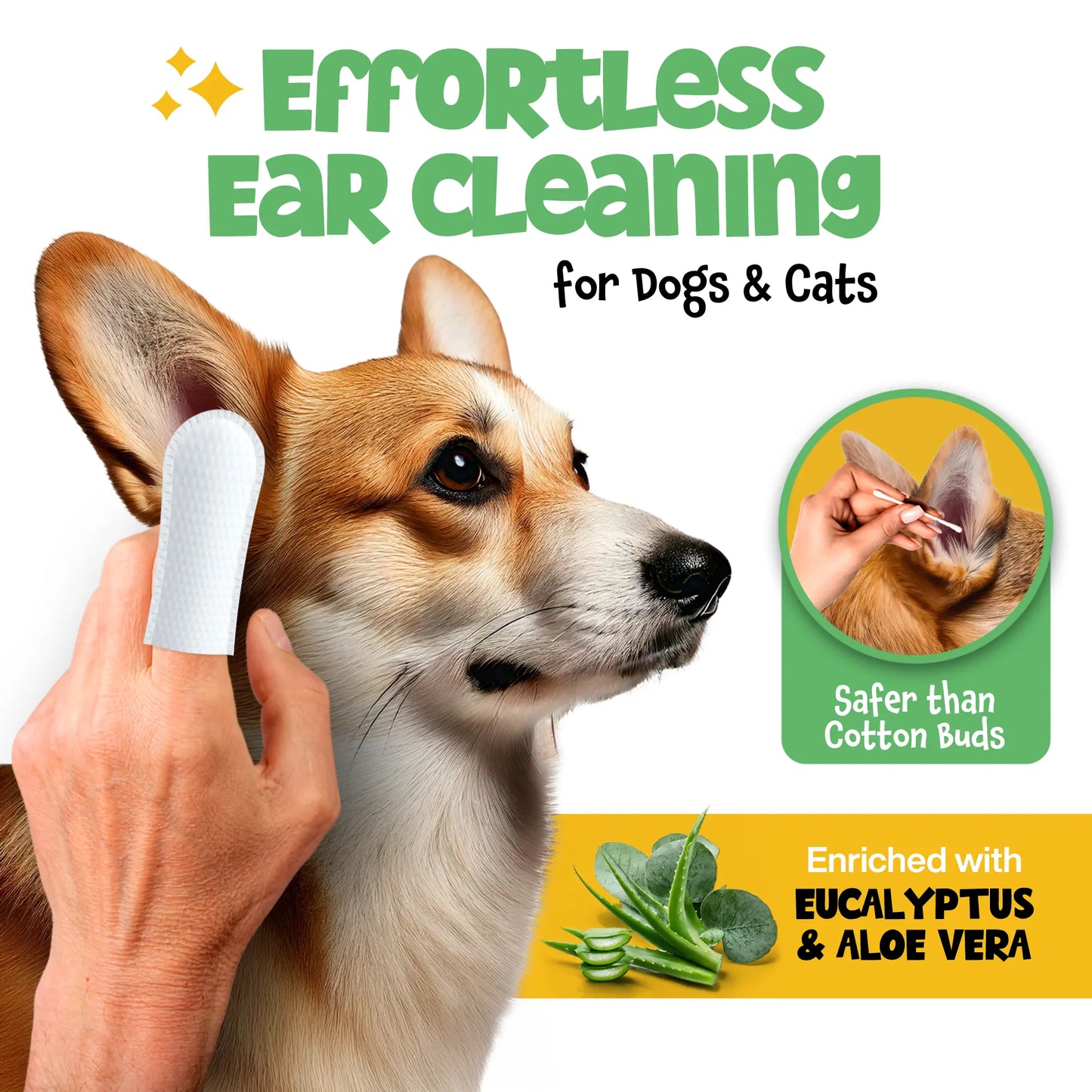 Roofus the Dog Ear Wipes - Eucalyptus Aloe | 100Ct