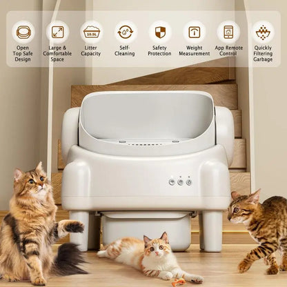 ECORUI Open-Top Self-Cleaning Cat Litter Box, Smart Automatic Box with Infrared & Gravity Sensors, 2.4G Wifi,Mother'S Day,Mother'S Gift, Mothersdaygift #Summervibes #Petlovers