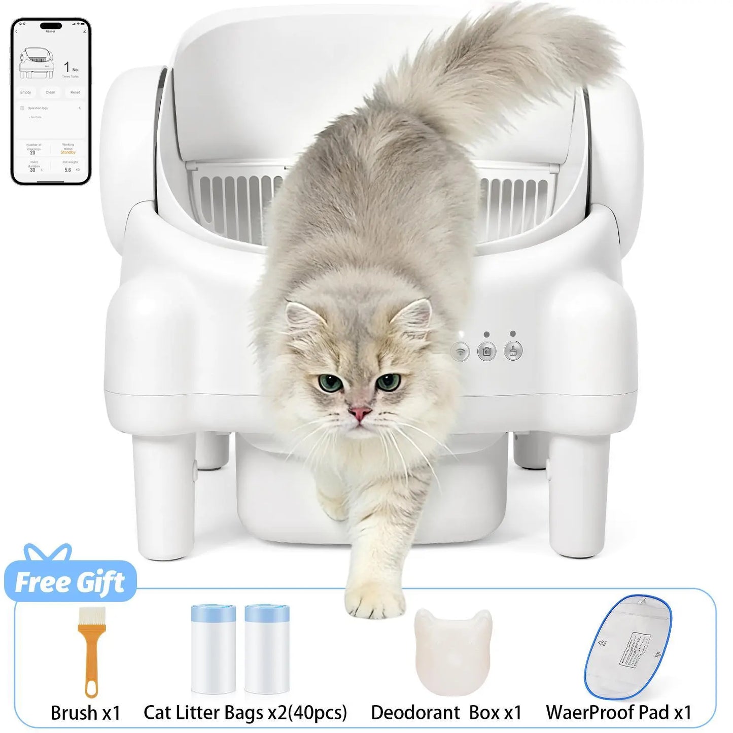 ECORUI Open-Top Self-Cleaning Cat Litter Box, Smart Automatic Box with Infrared & Gravity Sensors, 2.4G Wifi,Mother'S Day,Mother'S Gift, Mothersdaygift #Summervibes #Petlovers